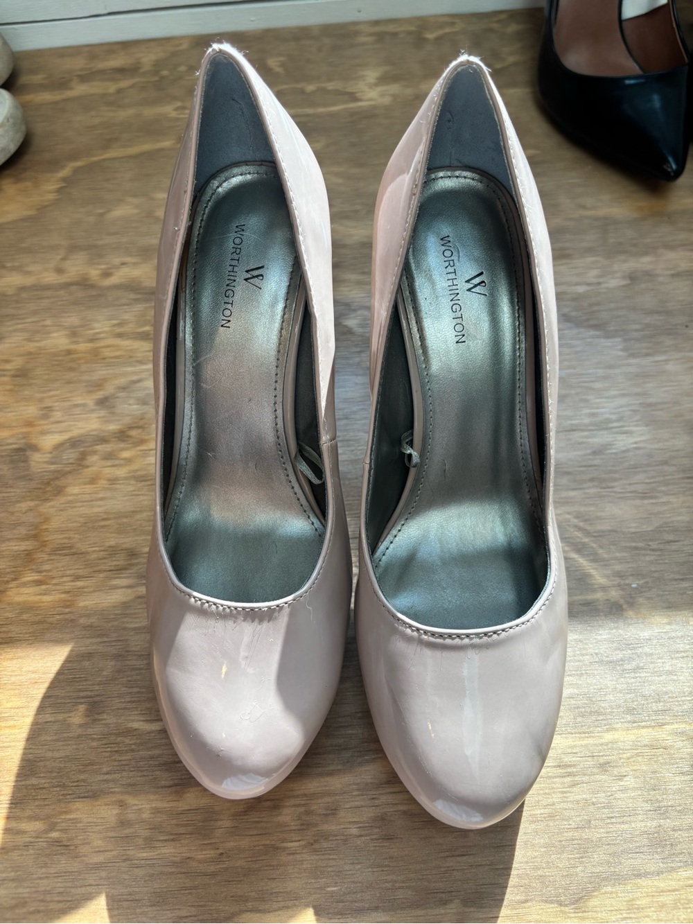 Worthington Blush Patent Round-Toe Pumps